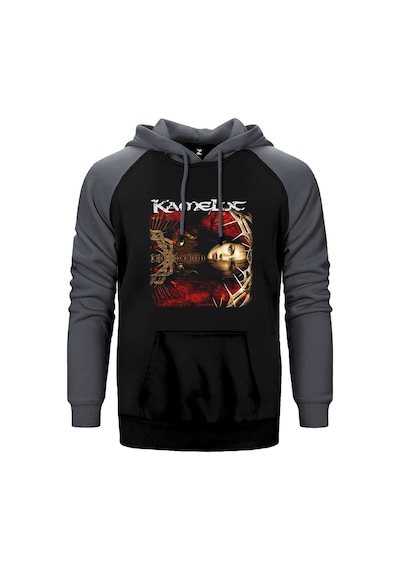 Kamelot The Black Halo Gri Renk Reglan Kol Kapşonlu Sweatshirt Gri