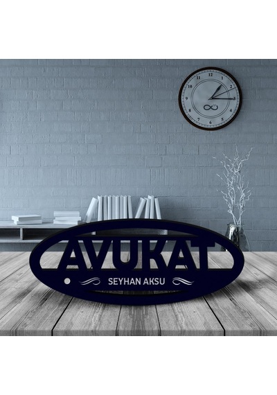 Kişiye Özel Mesleki Avukat Ahşap Masa İsimliği model E16 N11.21738