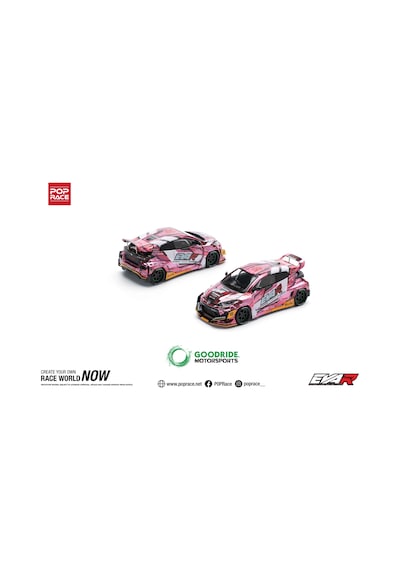 Pop Race 1:64 Eva Rt Production Model Custom Type-08 Goodride Gr Yaris Pr640220 Diecast Model Araba Pembe