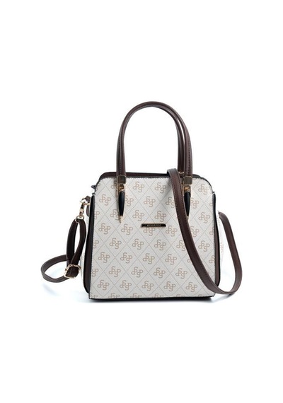 Silver Polo Sp1136 Kadın El Çantası Monogram Bej-kahve