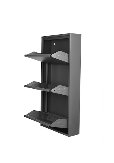 Kaser Metal 3'lü Metal Ayakkabılık Antrasit