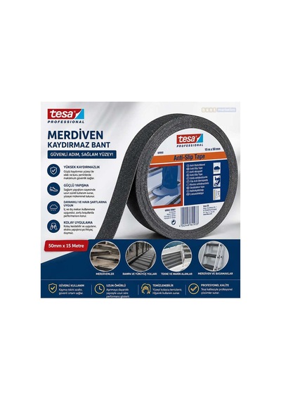 Tesa Merdiven Kaydırmaz Bant Siyah 50mm X 15 Metre Anti Slip Zemin Ve Basamak Kaymaz Bant