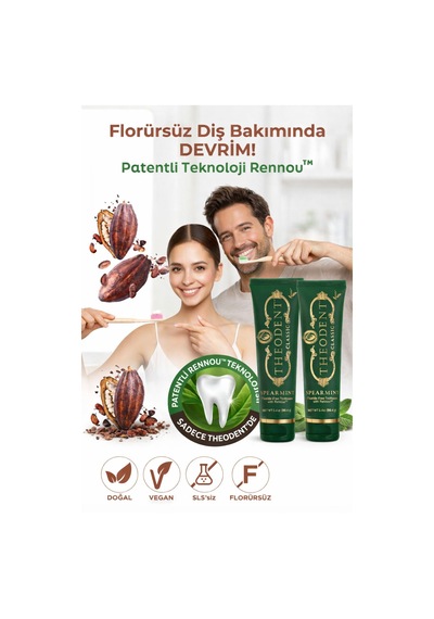 Theodent Classic Tatlı Nane Diş Macunu 2 Li Set Vegan Florürsüz Doğal Ağız Bakımı 96,4 Gr+ 96,4 Gr
