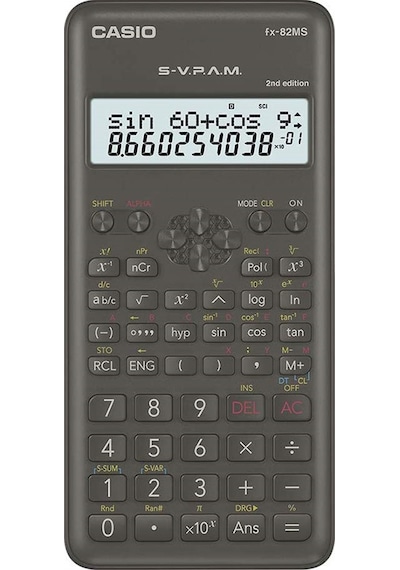 Casio FX-82MS 2. Versiyon Bilimsel Fonksiyonlu 12 Hane Hesap Makinesi