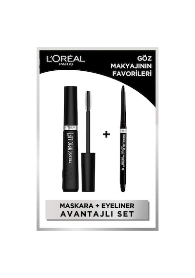 L'Oréal Paris Telescopic Lift Maskara & Infaillible Automatic Jel Göz Kalemi Yoğun Siyah - Göz Makyaj Seti pktgzmkyjfvrlr-9585 0