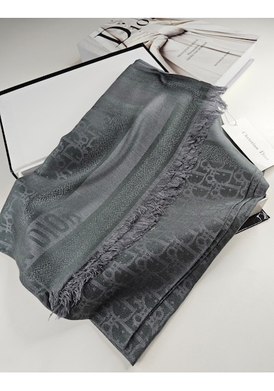 Cd Desen Kaşmir İpek Şal Silk Scarfs Hijab İthal Ürün Antrasit