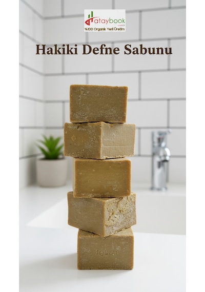 Hatay %100 Saf Defne Sabunu 1 Kg Ham Defne Yağı Sabunu 6 Adet Doğal