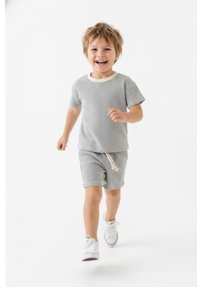 Miababy Bürümcük Şort Tişört 2li Takım Haki