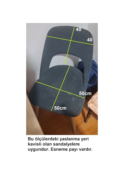 6lıset Jakarlı Sandalye Kılıfı Yaslanma Yeri Oval Özelkesim-pudra