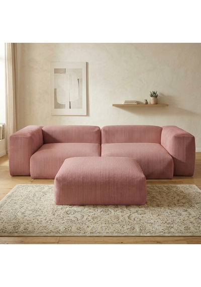 Relax Köşe Koltuk Takımı Sünger Koltuk Kanepe Divan Gül Kurusu