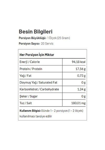 Torq Nutrition Pea Protein 100 Bezelye Proteini 500 Gr (509005695)