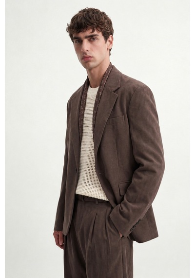 Antioch Modal Karışımlı Relaxed Blazer Ceket Kahve