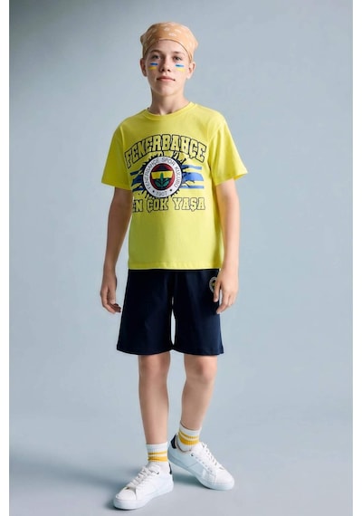 Defacto Fenerbahçe Kısa Kollu Pijama Üst Şort Pijama Alt 2li Pijama Takımı Erkek Çocuk H7338a826hsyl291 Sarı-yl291