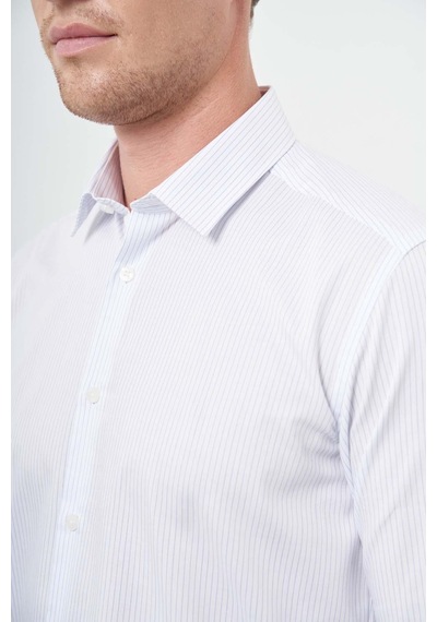 İmza Beyaz Uzun Kol Çizgili Desen Gabardin Sert Yaka Cepsiz Pamuklu Classic Slim Fit Gömlek 1004245205 Beyaz İmza Beyaz Uzun Kol Çizgili Desen Gabardin Sert Yaka Cepsiz Pamuklu Classic Slim Fit Gömlek 1004245205 Beyaz