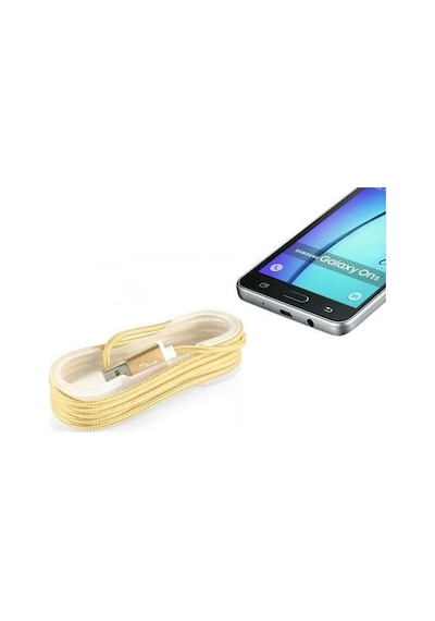 Android Örgü Şeklinde Renkli Çelik Şarj Data Kablosu - Gold renkli