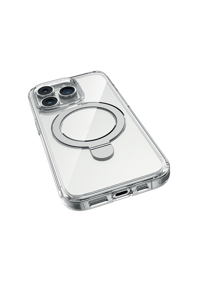 Apple iPhone 16 Pro Max Kılıf Magsafe Uyumlu Raptic Air Stand Serisi Buzlu Transparan Standlı Kapak Şeffaf
