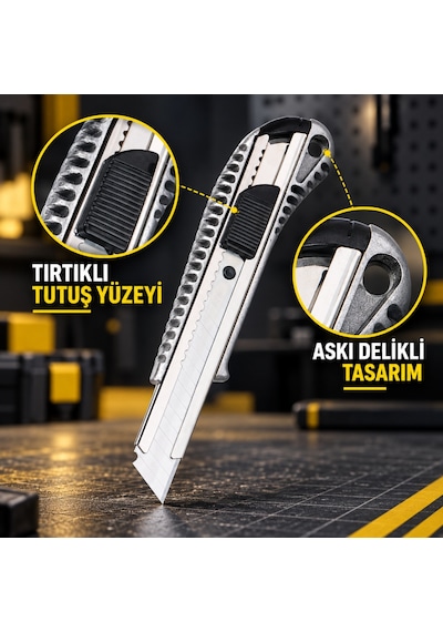 Sgs Profesyonel Alüminyum Maket Bıçağı 3 Adetli Ekonomik Paket