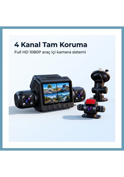 Bezos 9720 Araç Kamerası 4 Kamerali Mbt06