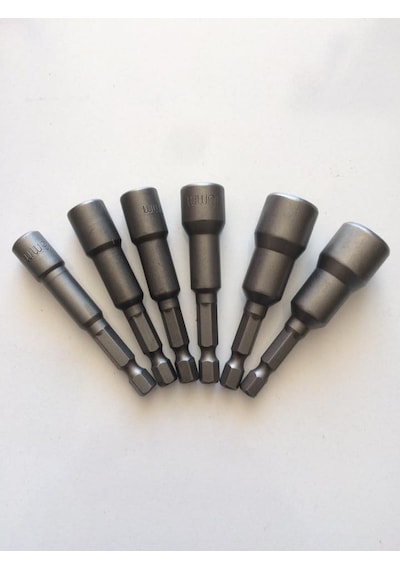 Manyetik Bits Uç Somun Tutucu 6 Parça 6 MM 7 MM 8 MM 10 MM 12 MM 13 MM