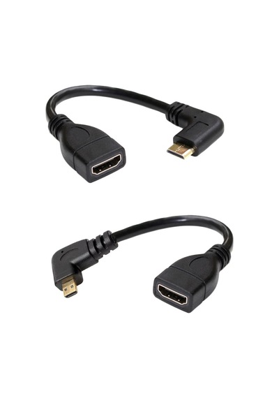 90 Derece Ltipi Micro - Mini Hdmi 2'li Set Mikro Hdmı Mini Hdmı Çevirici