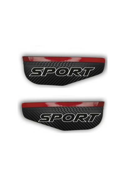 Universal Carbon Sport Yazılı Araba Ayna Yağmur Koruyucu Rüzgarlık - Tüm Araçlara Uyumlu Oto Araç Esnek Ayna Siperlik