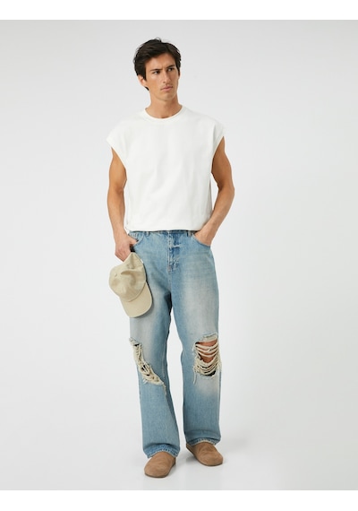 Koton Steve Jeans - Loose Fit Orta İndigo 4sam40031ıd İndigo