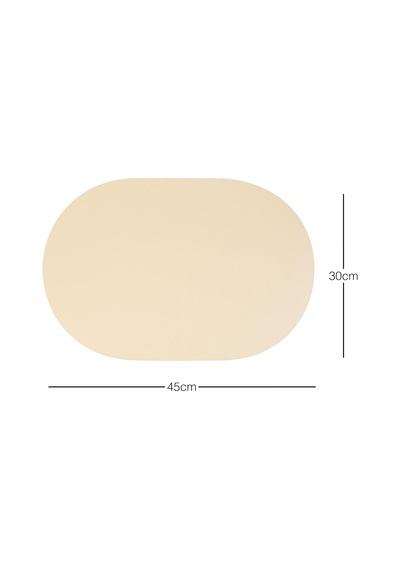 6'li Bej/taş Renk Suni Deri Amerikan Servis Set 45 X 30 Cm Diğer