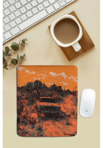 Sonictouch Bilek Destekli Teksas Bozkırı Turuncu Dikdörtgen Pürüzsüz Yüzey Dikişsiz Mouse Pad 18x22c Mousepad