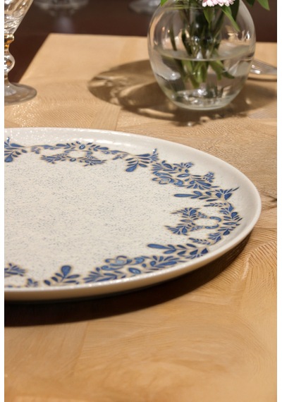 6'lı Valencia Servis Tabağı Pizza 32cm Dijital Valeria-a Rinart Krem