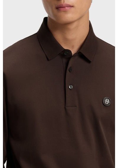 Boss Logolu Pamuklu Regular Fit Düğmeli Polo Erkek Polo 50523917 209 Kahve