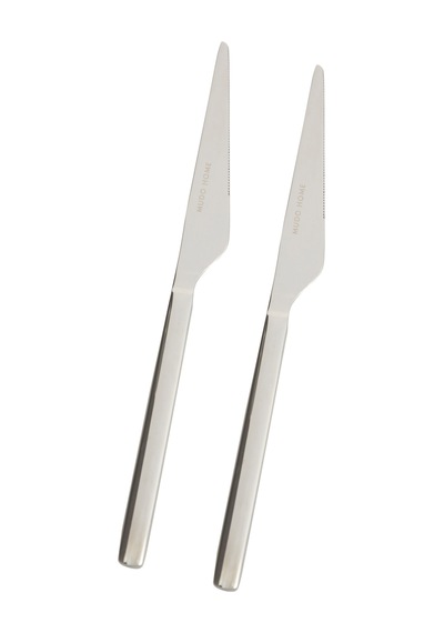 Mudo Home New Premıum Steel 2'li Yemek Bıçağı Gümüş
