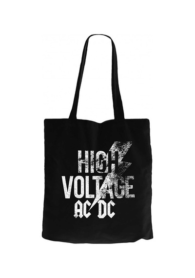 Ac Dc High Voltage Siyah Kanvas Bez Çanta Siyah