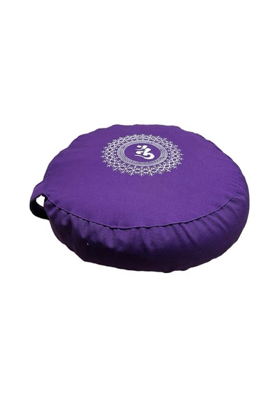 Remege Mandala Baskılı Kabuk Dolgulu Meditasyon Minderi Mor M2