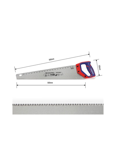 Workpro Wp215007 500mm Sk5 7 Tpı Ağır Hizmet Tipi El Testeresi Fr Wp215007