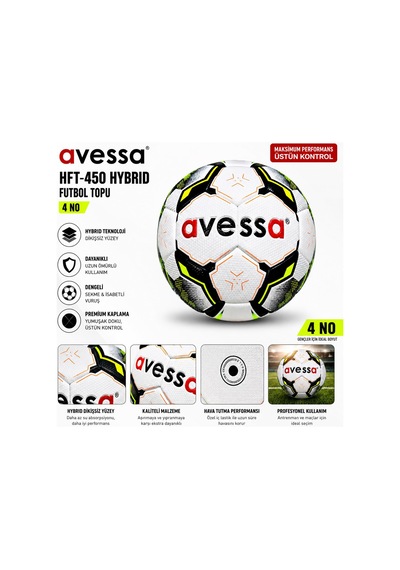 Avessa Hft-440 Hybrid Futbol Topu No4 Çok Renkli