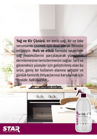 Ağır Yağ Çözücü 1000 Ml Airfryer, Fırın, Izgara, Ocak, Ve Aspiratör İçin Etkili Temizlik Çözümü