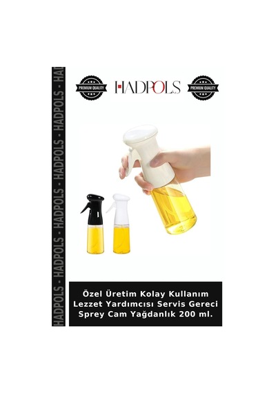 Özel Üretim Kolay Kullanım Lezzet Yardımcısı Servis Gereci Sprey Cam Yağdanlık 200 Ml. Şeffaf
