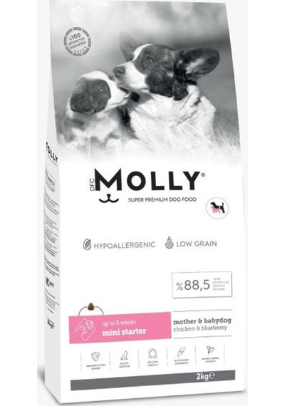 Molly Tavuklu ve Yaban Mersinli Mini Starter Yavru Köpek Maması 2 KG