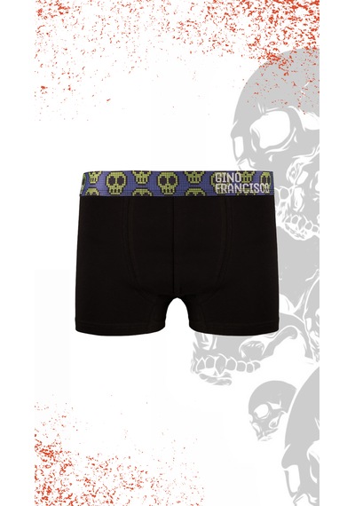 Gino Francisco Skull Serisi Erkek Boxer 3'lü Premium Hediye Kutulu %95 Pamuklu Elastik Boxer Seti Çok Renkli