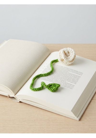 Kitap Ayracı Örgüden Beyaz