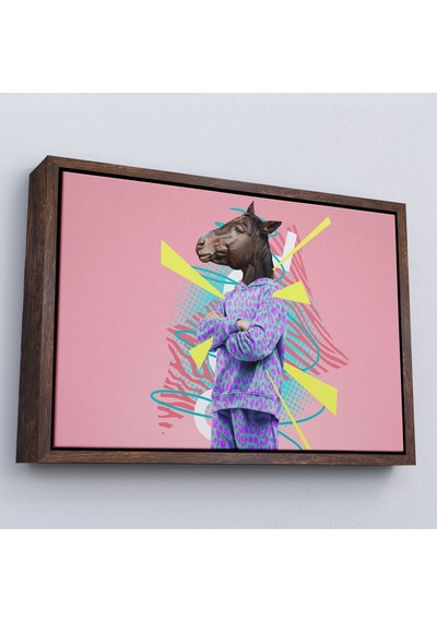 Miyrem^ Canvas Serie At Kafalı İnsan Tablosu-7256