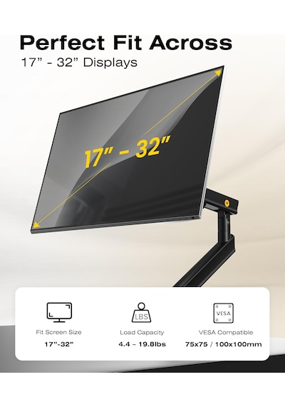 Nb Ergonomic North Bayou A5 17''-32'' Tek Kol 2-9 Kg Vesa Uyumlu Monitör Standı