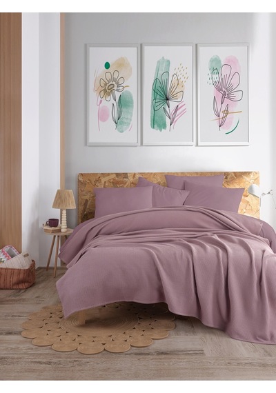 Eponj Home Ecocel Pike Örtü Battal King 230x240cm Karde Mürdüm Mürdüm