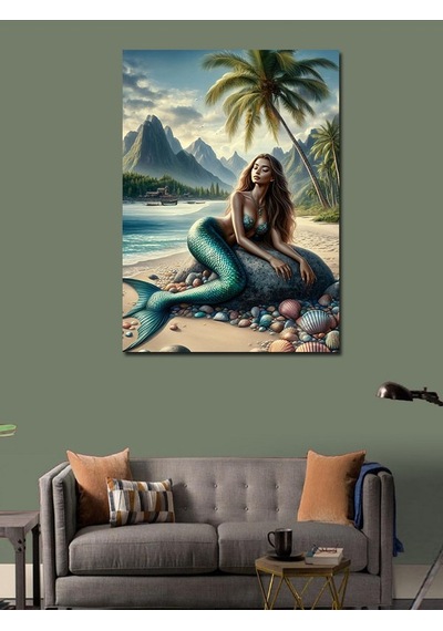 Kanvas Tablo Deniz Kızı Ve Kumsal 70cmx100cm