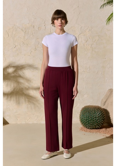 Aker Bordo Beli Lastikli Pijama Altı Bordo Bordo