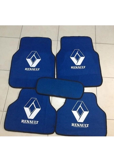 Renault R19 Renault Logolu Mavi Halı Paspas Çift Katlı.