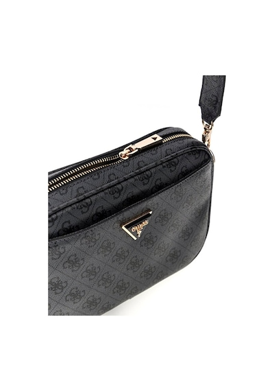 Guess Kadın Monogram Desenli Geniş Askılı Kamera Çantası - Antrasit Antrasit