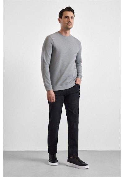Süvari Gri Regular Düz Bisiklet Yaka Sweatshirt Sw2013700035-s05