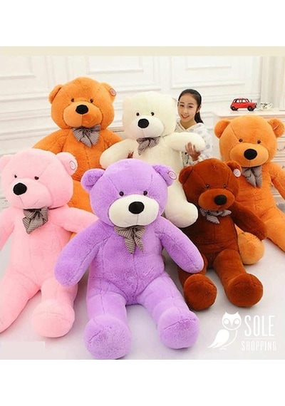 Peluş 120 Cm Papyonlu Sevimli Ayı - Sevgiliye Özel Hediye