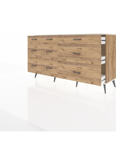 Hyperion Konsol 9 Çekmeceli 176x44x99 Çam-aytaşı/çam Çam-aytaşı/çam